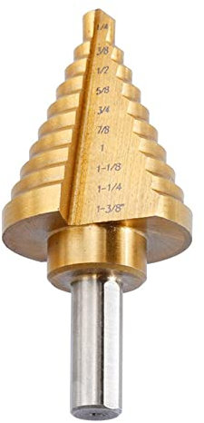 ARSMI bits de Taladro de Taladro de Paso, Acero de Alta Velocidad 10 Pasos 1/4 a 1-3/8 Pulgadas Brocas