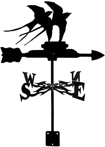 CAZARU Wetterhahn-Windrichtungsanzeiger, Retro-Wetterfahne in Form eines kleinen Vogels aus Metall mit Dachhalterung, kreative Outdoor-Wohnkultur-Ornament-Messwerkzeuge