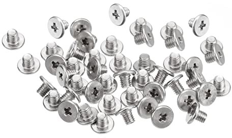 sourcing map Lot de 100 vis à tête ronde plate M3-0,5 x 3 mm en acier inoxydable 304 Phillips Drive vis à métaux pour fixation de meubles