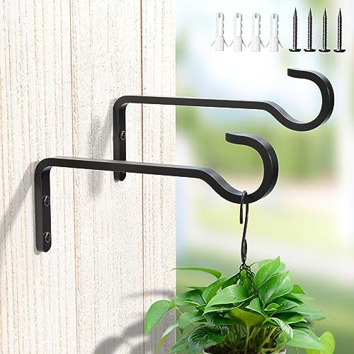 saffruff Lot de 2 crochets muraux de 14,5 cm pour suspension de fleurs, support pour plantes suspendues, supports pour plantes en plein air, crochets muraux pour plantes, crochets de lanternes