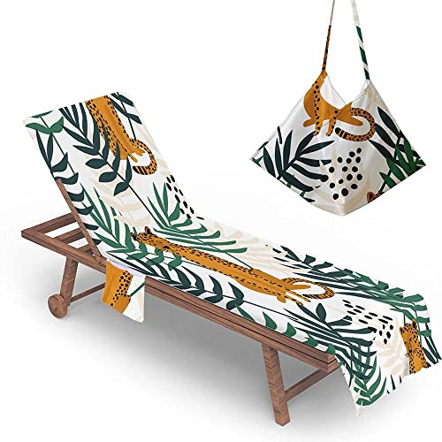 Fundas de Sillas de Playa, Portátiles Cubierta de Silla de Playa con Bolsillo Microfibra Fundas de Toallas de Tumbonas para Muebles al Aire Libre para Salón del Sol Piscina (Color : #39, Size : 73x2