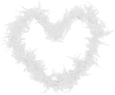 ZXCVWWE 2 m natürliche Federboa Streifen Weihnachten Band Party Girlande Dekor Weihnachtsbaum Dekoration Handwerk liefert weiße Federn Hochzeit