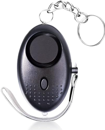 Personal Alarms For Women - Reusable Police Approved 140DB LOUD Security Alarms Keychain with LED Light, Small Personal Safety Alarm for Women Girls Kids and Elderly (Black).