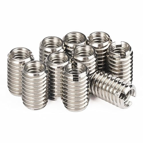 WHC 10 Pezzi Inserto Filettato, Interno M4 X 0.7 Esterno M6 X 1 Lungo 10mm Boccola Filettata. Boccole Filettate per Metallo per Automotive Turbina A Vapore Attrezzature Meccaniche