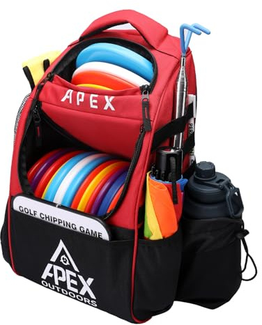 Apex Utomhus Discgolf, Stor Discgolf, Ryggsäck rymmer över 21 skivor, Hållbar och lätt med flera förvaringsfickor