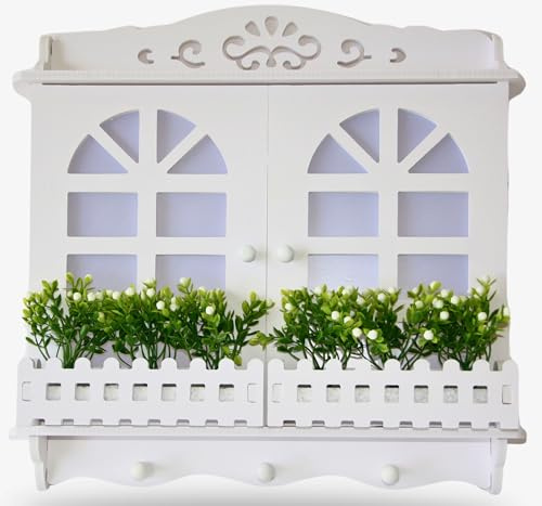 EryelV Couvercle décoratif pour tableau électrique ou compteur. Solution élégante pour décorer votre maison. Comprend des portes avec poignées, des plantes décoratives et des crochets pratiques