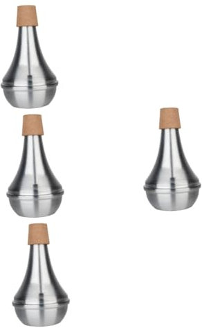 BESTonZON 4 Stück lautsprecher dämpfer trompeten dämpfer Horn Trompete üben stumm Trompetendämpfer aus Metall Blasinstrument Mundstück Musikinstrument Zubehör Kork