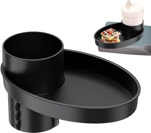 Autositz Snacktablett Auto Getränkehalter Expander Snacktablett für Den Autositz Auto Wasser Becher Halter Essenstablett Autositz Organizer Auto Esstablett Auto Zubehör für Kinder (Schwarz)