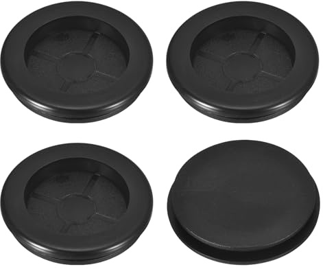 sourcing map 4Pcs Rubber Grommets 2 (50mm) Drill Hole, 1-2/4 (41mm) ID Single Sided Hole Plugs Ring Gasket for Firewall Cable Wire Protecting, Black
