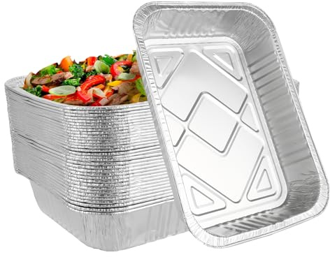 VIDETOL 30 Stück Aluschalen Grill, 37 x 26 x 7 cm Alu Grillschalen, 4900ml Aluschalen Groß, Alu Grillschalen, Alu Tropfschalen, Grill Schale für Gasgrill, Braten, Kochen