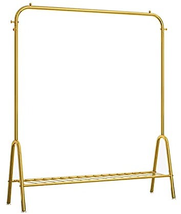 DinganyuEU Robuste Kleiderstange, Standgarderobe aus Eisen mit Regal, Präsentationsständer für Bekleidungsgeschäfte, Goldener Wäscheständer (Long : 100cm/39.4inch)