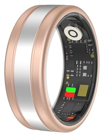 Smartringe für Herren Damen Smart Ring Android Schlaftracker Gestensteuerung Pulsmesser Fitness Ring Tracker Smartring Fitnessring Schrittzähler Herzfrequenz Sport IOS Fitnesstracker Rosegold Schwarz