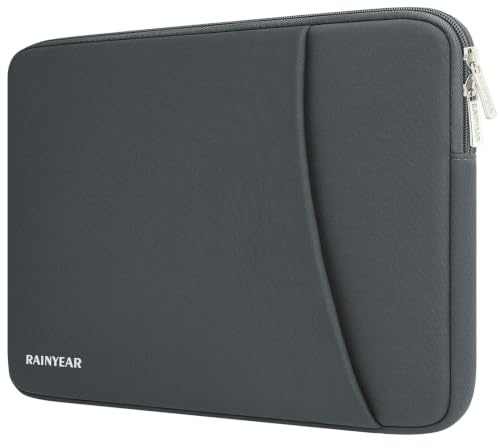 RAINYEAR Housse pour Ordinateur Portable 13,3 à 14 Pouces, pour Notebook Chromebook et Ultrabook, Compatible avec Le MacBook Air 15 Pouces (modèles M5 M4 M3 M2 A3448 A3241 A3114 A2941), Gris