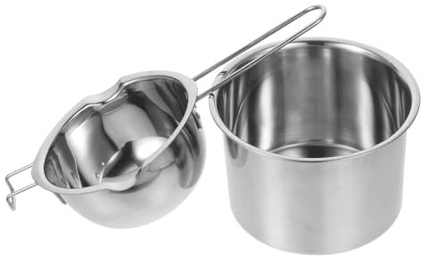 OKUMEYR 1set Double Boiler Melting Pot Set Stainless Steel Pot for Chocolate Butter Cheese Candle and Soap Melting and Easy to Clean for Home and