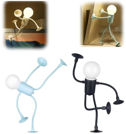 Luz nocturna divertida de atleta de forma variable, bonita bombilla LED 2025, mini luz nocturna, habitación de niños y niñas, luz nocturna con forma de bricolaje, regalo de decoración de Navidad (azul