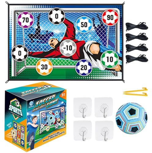 lyanny Set da gioco per pallone da calcio per bambini, set di tappetini da gioco per pallone da calcio,Gioco di lancio della porta di calcio per ragazzi - Set di attrezzature per allenamento da calcio