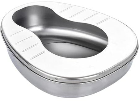 MagiDeal Ciotola per WC con padella da letto in acciaio inossidabile, facile da pulire, stabile, riutilizzabile, addensato, contenitore per pipì, Senza Copertura
