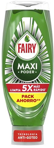 Fairy Maxi Poder Líquido Lavavajillas 4 x 730ml, Limpieza Fácil Y Sin Esfuerzo Incluso En Las Ollas Y Sartenes Más Grasientas
