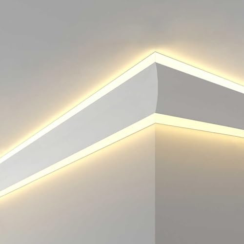 CHZDPP Taza de luz LED Zócalo de luz LED de Aluminio para Techo/Pared/Suelo, Zócalo Led sin Tira, Zócalo de iluminación de Canal de Aluminio para restaurantes/Bares/cafeterías/cines(35m/114.8ft)