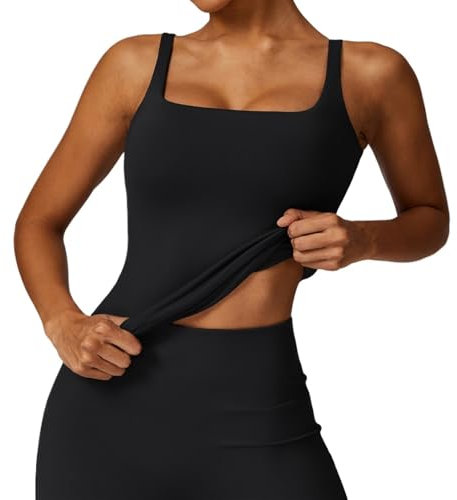 YGSGJSP Yoga Shirt Frauen Stoßfest Versammelt Fitness Push-Up Weibliche Unterwäsche Crop Top Lauf Gym Workout Sport-BH Hohe Festigkeit Weste Yoga Top(Advanced Black,XL)