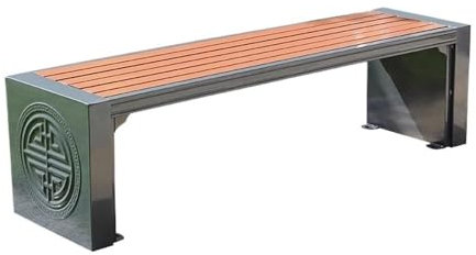 HLHLOP777 Gartenbank Parkbank ohne Rückenlehne, Gartenstuhl aus Eisen for den Außenbereich, for Sitzgelegenheiten auf der Veranda im Hof Parkbank für draußen(Klein)