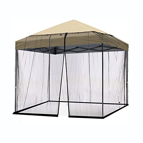 Generisch Regenschirm Moskitonetz 3 x 3 m, verstellbares Moskitonetz für Sonnenschirm, Regenschirm Moskitonetz mit Reißverschluss Pavillon Fliegengitter für Parasol im Garden