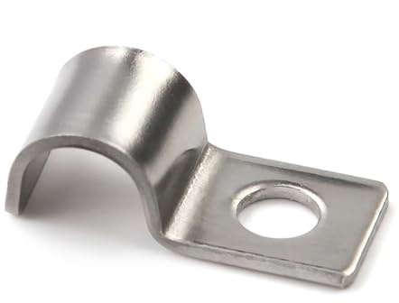 Forbabe 30 Stück Kabelschellen V2A Rohrschellen | Metall Kabelhalter Einzelloch Schlauchschnalle Rohrhalterung, Kabelclips Metallkabelschellen für Kabel Ø 5 mm
