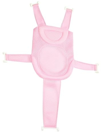 Asiento de Baño para Ñiño en Malla Antideslizante Rosa | Pp y Esponja, Suave Piel Delicada, Apoyo para Recién Nacidos E Infantes, Uso en Bañera