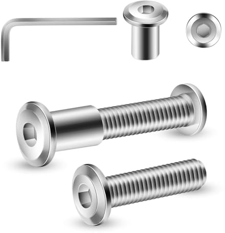 20 Stück Verbindungsschrauben M6 x 30mm Möbelverbinder Schrankverbinder | Hülsenschrauben, Möbelschrauben für Möbeln, Schränken (20 x Möbelschrauben, 20 x Hülsenmutter, 1 x Innensechskantschlüssel)