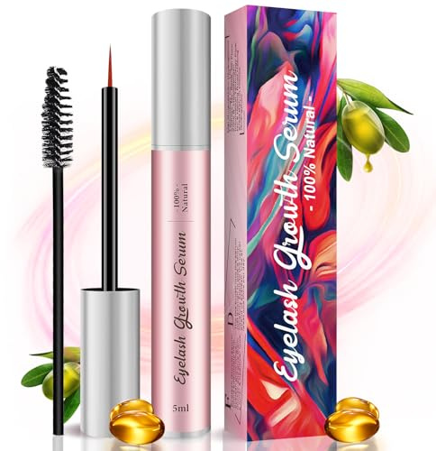 Eyelash Growth Serum: Lash Enhancing Serum with Advanced Formula to Boost Longer Fuller and Thicker Looking Lashes to Growth Stronger, Cruelty-Free Irritation Free 5ML