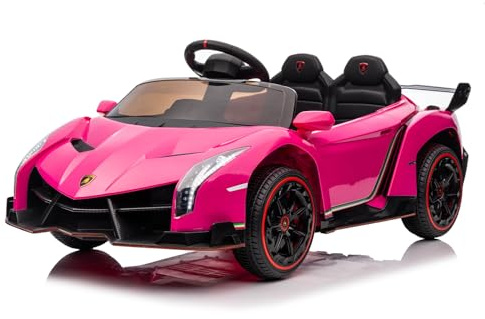 Elektro Kinderauto Lamborghini VENENO mit Lizenz Allrad 4x25W 12V/7Ah, Farbe:Pink