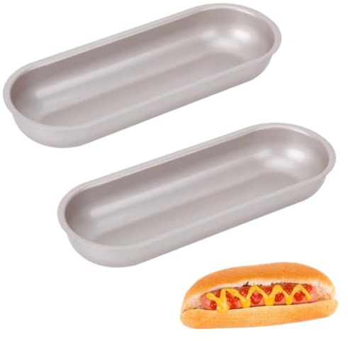 2pcs sans bâton de hot-dog, 7 dans un pain de pain hot-dog mois moisissure hamburger pun moule pour la cuisine de la cuisson