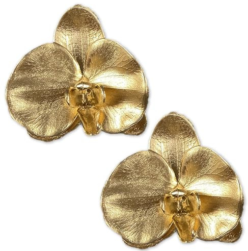KMYZQDV 2pcs Flower Shoe Clips Gold Orchid Clip for Shoes Accessories Women Decorative Foot Charm Ornaments for Heels and Flats Stylish Floral Decorations Beachy Summer Vacation Shoe Charms