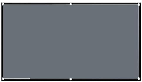 KONGMM Leinwand Beamer, Projektionsleinwand 16:9, grau, mit schwarzem Rand und reflektierendem Metallloch(100 inch)