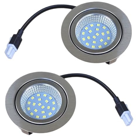 Licsaliwe Luces LED para campana extractora de 3W, 2 bombillas de color blanco cálido de 220V para campana y debajo del gabinete de 60mm, iluminación empotrada de repuesto