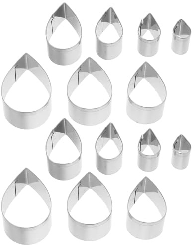 DIYEAH 14 Pezzi di tagliabiscotti a Forma di Fiore: tagliabiscotti in Acciaio Inox a Forma di Petali di Rosa per Fondente - stampi Fai da Te per Biscotti in Pasta frolla - Decorazioni per Torte in