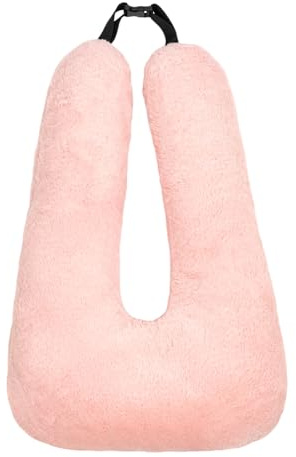 Nackenkissen U-Form Reisekissen Nackenhörnchen mit samtweichem Bezug – ergonomisches Reisekopfkissen für Flugzeug, Auto, Bahn, Büro und Zuhause – weich, stützend, waschbar und platzsparend (Rosa)