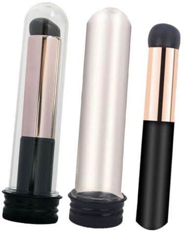 PRETYZOOM Brocha para Labios de Silicona Cabezal Redondo Aplicador Multifuncional para Bálsamo y Mascarilla Labial Pack de 2 Unidades Estuche Portátil para Maquillaje y Cuidado