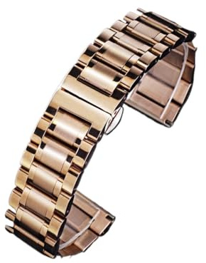 MENGKEG Armband I Rostfritt Stål 13 Mm 14 Mm 16 Mm 18 Mm 20 Mm 22 Mm 24 Mm Metallurband Länkarmband Klockarmband Svart Silver Rose Guld(Rosegold,12mm)