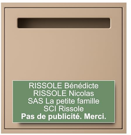 Plaque Boite Aux Lettres Personnalisable - 24x10 cm - 1 à 6 Lignes - Signaletique Personnalisée Gravée Grand Format - Étiquette Avec Nom Adhésive - Porte - Maison - Mur - Bureau (Vert)