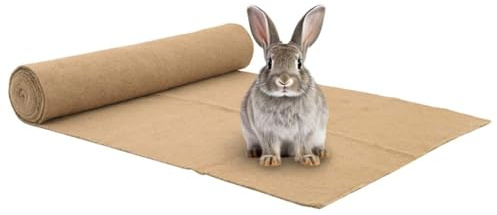 Ziaphsol Alfombra para roedores de cáñamo, 1 x 5 m, 5 mm, recortable, para conejos, cobayas, hámsters y animales pequeños, antihumedad, sin olor, para jaula y caja de transporte