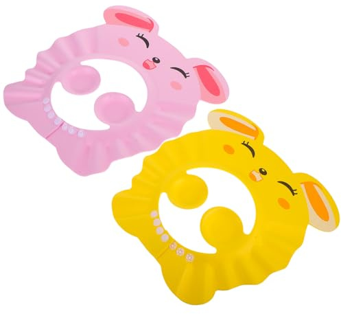 MINAOLULUS 2pcs Adjustable Eva Shampoo Cap, Shower Hat Protects Face and Eyes during Bathing and Swimming, Comfortable Fit for Hair Washing