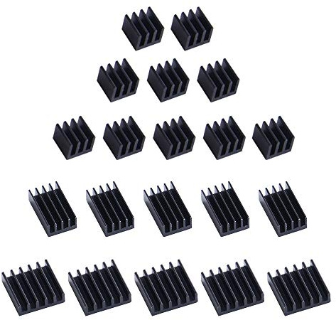 GeeekPi 20 Stück Kühlkörper für Raspberry Pi 4 Model B,Raspberry Pi Aluminium Kühlkörper mit wärmeleitendem Klebeband für Raspberry Pi 4B (RPi Board ist Nicht im Lieferumfang enthalten) (5Pack)