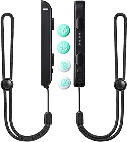 SHEAWA Portable Gamepad Poignée Serrure Dragonne Longe avec 4 Pouce Grip Stick Caps pour Switch Controller Accessoires de Jeux Vidéo