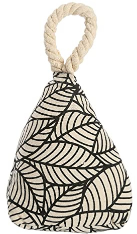 H HANSEL HOME Tope de Puerta Decorativo Tope Puerta de Tela Arena Sujeta Puertas Suelo Tope para Ventanas y Puertas - Pirámide Hoja Negra