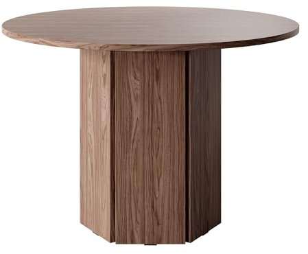 Selsey Table À Manger Ronde 110 cm pour 4 Personnes Table De Cuisine Bureau Noix Wisconsin Hexa