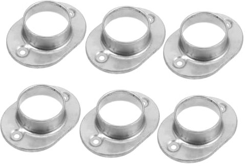 UPKOCH 6 Stück Pfostenflanschbasis für 48mm Rundrohr Verzinkter Stahl Silber Stabile Verbindung für Außenbereich