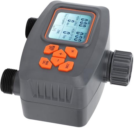 Bewässerungs-Timer mit Zwei Ausgängen, 2-Zonen-Sprinkler-Timer mit Regensensor, Automatische Bewässerungssteuerung für Pflanzen, Rasen und Gärten, Adapter G3/4-Stecker auf