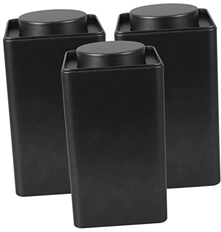 LABRIMP Latas De Té Cuadradas Vintage 3 Piezas 161 Mm Tapa Estriada Latas Metálicas Almacenamiento De Té Suelto y Bolsitas Cocina Organizador Portátil