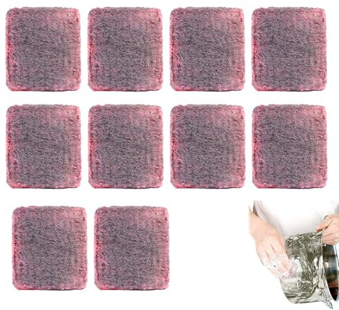Tampon Nettoyage,Épurateur en Acier pour Vaisselle,Tampon à Récurer Avec Savon,Laine d'acier Réutilisables pour Nettoyer la Vaisselle, les Casseroles, les Poêles(10 Pièce)